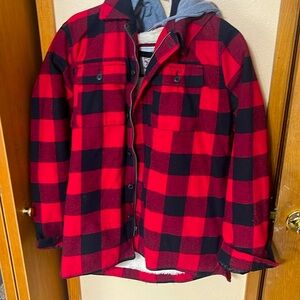 LEVI’S flannel thick fur lined coat